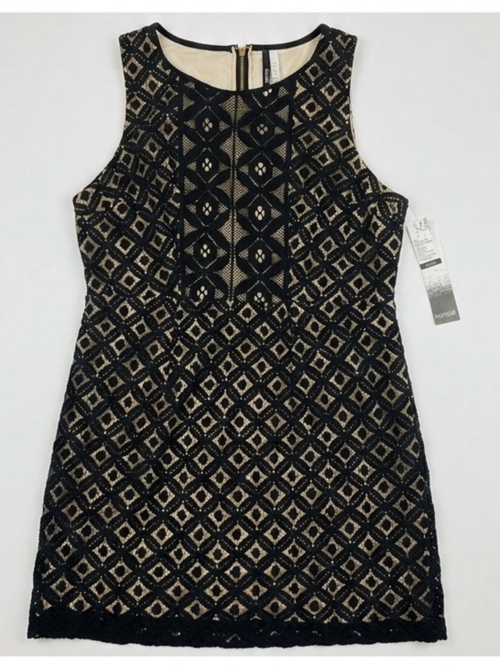 Kensie NWT Black Sleeveless Crochet Lace Dress - Size XL